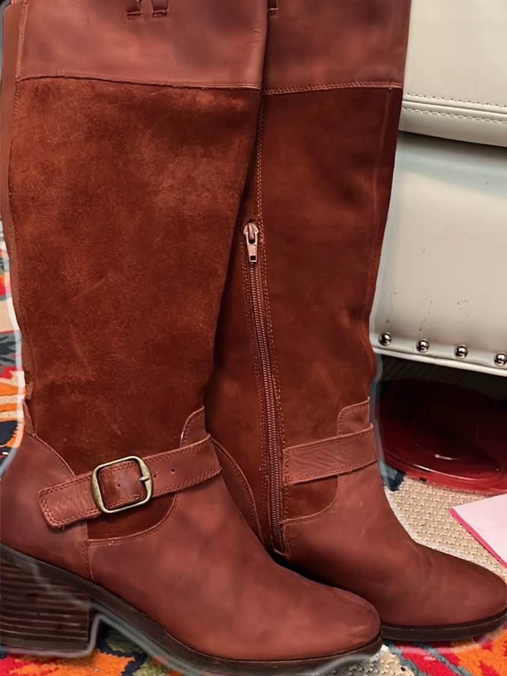 Women's Tall Riding Boots in Brown - Classic Leather & Suede